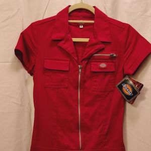 BNWT RARE CHERRY RED MINI DRESS FROM DICKIES SIZE M OR SM Y2K